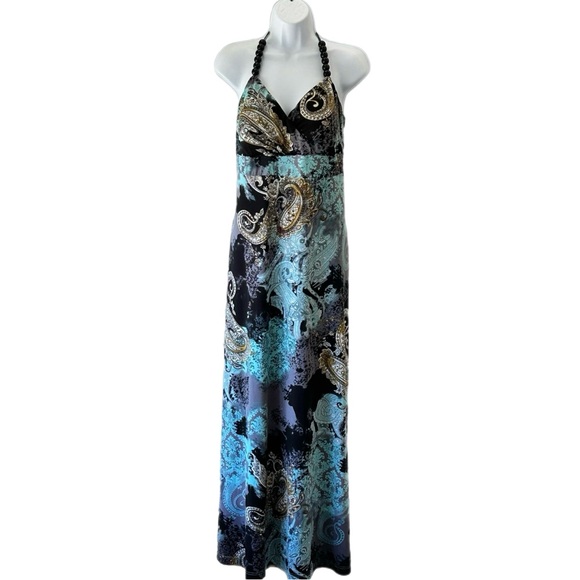Essentials by Milano Dresses & Skirts - Essentials by Milano Black and Teal Paisley Maxi Dress